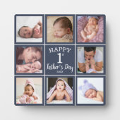 Happy First Vaderdag 8 Photo Collage Blue Fotoplaat (Voorkant)