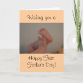 Happy First Vaderdag Baby Toes Kaart (Voorkant)