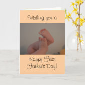 Happy First Vaderdag Baby Toes Kaart (Gele Bloem)