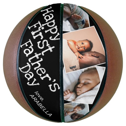 Happy First Vaderdag Basketball Basketbal (Verticaal)