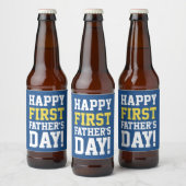 Happy First Vaderdag Beer Label Cadeautje voor pap Bier Etiket (Flessen)