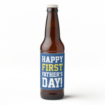 Happy First Vaderdag Beer Label Cadeautje voor pap