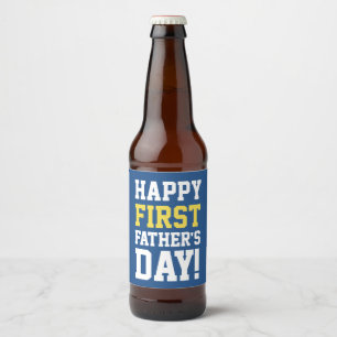Happy First Vaderdag Beer Label Cadeautje voor pap Bier Etiket