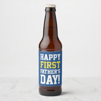 Happy First Vaderdag Beer Label Cadeautje voor pap Bier Etiket