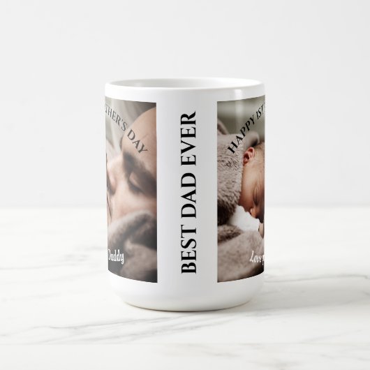 Happy First Vaderdag Beste pap ooit 2 Foto  Koffiemok (Center)