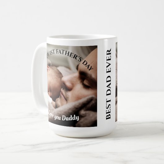 Happy First Vaderdag Beste pap ooit 2 Foto  Koffiemok (Voorkant links)