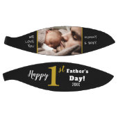 Happy First Vaderdag Black Gold Aangepaste foto   Basketbal (Panelen)