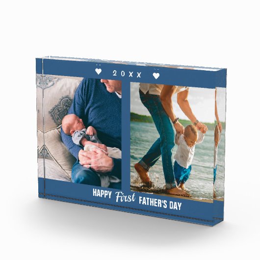 Happy First Vaderdag Blue 2-fotoblok Fotoblokken (Rechts)