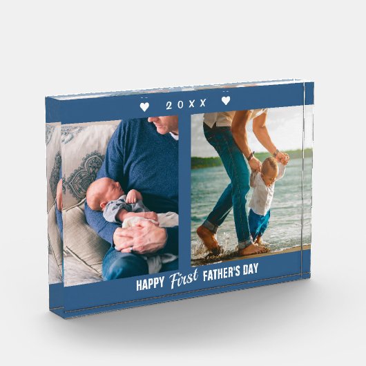 Happy First Vaderdag Blue 2-fotoblok Fotoblokken (Links)