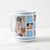 Happy First Vaderdag Blue 5 Photo Collage Koffiemok (Voorkant links)