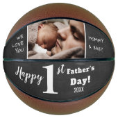 Happy First Vaderdag Chalkboard aangepaste foto Basketbal (Voorkant)