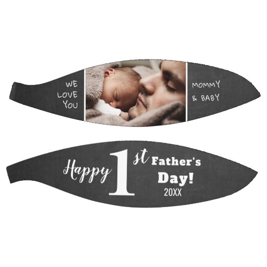 Happy First Vaderdag Chalkboard aangepaste foto Basketbal (Panelen)