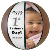 Happy First Vaderdag Custom Photo Basketbal (Verticaal)