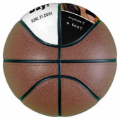 Happy First Vaderdag Custom Photo Black White Basketbal (Rechts)