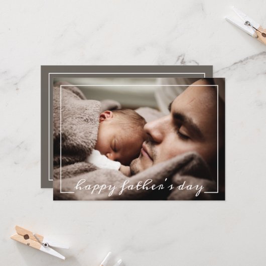 Happy First Vaderdag Custom Photo Card Kaart (Voorkant / Achterkant in situ)