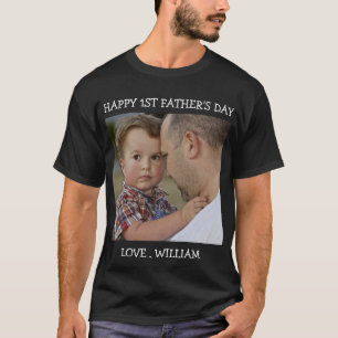 Happy First Vaderdag Custom Photo-tekst T-shirt