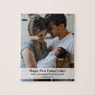 Happy First Vaderdag Dad Baby familiefofoto Legpuzzel