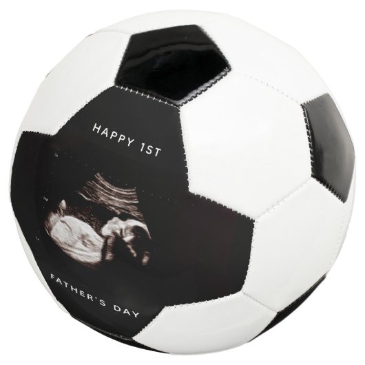 Happy First Vaderdag Dad Baby Sonogram Foto Voetbal (Drie kwart)