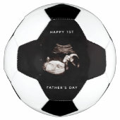 Happy First Vaderdag Dad Baby Sonogram Foto Voetbal (Voorkant)