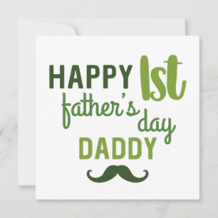 Happy First Vaderdag Daddy // Schattige Blank Kaart