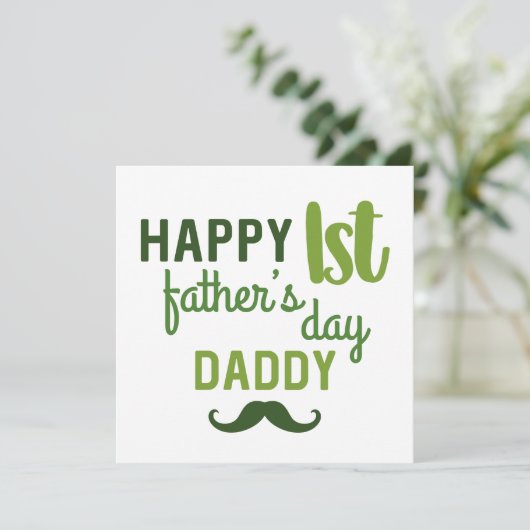 Happy First Vaderdag Daddy // Schattige Blank Kaart (Staand voorkant)