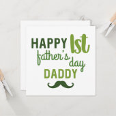 Happy First Vaderdag Daddy // Schattige Blank Kaart (Voorkant / Achterkant in situ)