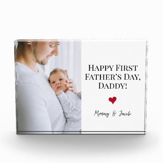 Happy First Vaderdag Foto Hart Custom (Voorkant)
