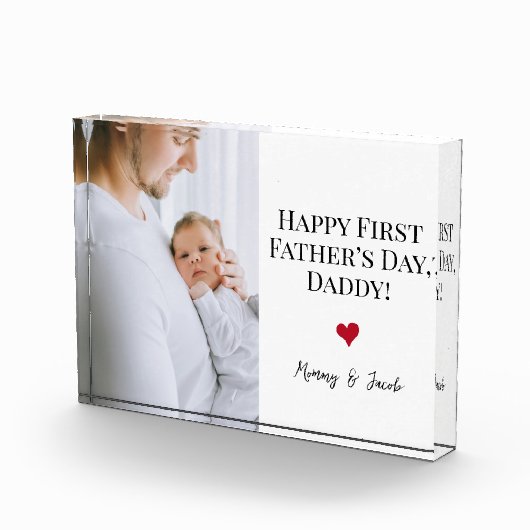 Happy First Vaderdag Foto Hart Custom (Rechts)