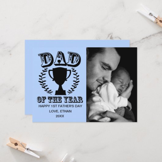 Happy First Vaderdag-fotokaart Kaart (Voorkant / Achterkant in situ)