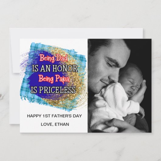 Happy First Vaderdag-fotokaart Kaart (Voorkant)