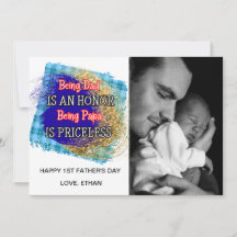 Happy First Vaderdag-fotokaart