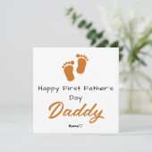 Happy First Vaderdag – gepersonaliseerde fotokaart Feestdagenkaart (Staand voorkant)