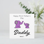 Happy First Vaderdag – gepersonaliseerde fotokaart Feestdagenkaart (Staand voorkant)