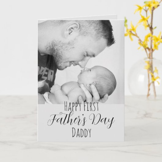 Happy First Vaderdag Kaart (Gele Bloem)