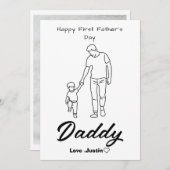 Happy First Vaderdag Kaart Sweet en Heartfelt (Voorkant / Achterkant)