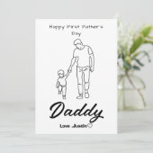 Happy First Vaderdag Kaart Sweet en Heartfelt (Staand voorkant)