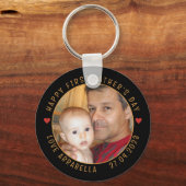 Happy First Vaderdag Keepsake Nieuwe Vader Sleutelhanger (Voorkant)