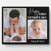 Happy First Vaderdag New Dad 2 Foto Zwart Fotoplaat (Voorkant)
