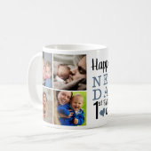 Happy First Vaderdag New Dad 5 Photo Collage Koffiemok (Voorkant links)