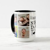 Happy First Vaderdag New Dad 5 Photo Collage   Mok (Voorkant links)