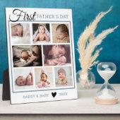 Happy First Vaderdag New Dad 8 Photo Collage Fotoplaat (Zijkant)