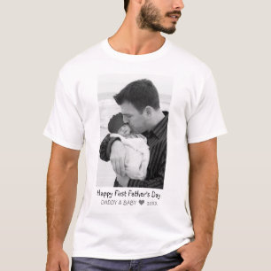 Happy First Vaderdag New Dad Baby Foto T-shirt