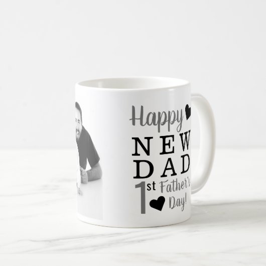 Happy First Vaderdag New Dad Koffiemok (Voorkant rechts)