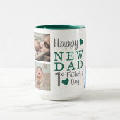 Happy First Vaderdag New Pap 5 Foto Green Mok (Midden)