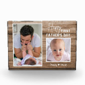 Happy First Vaderdag New Pap Wood 2 Foto (Voorkant)