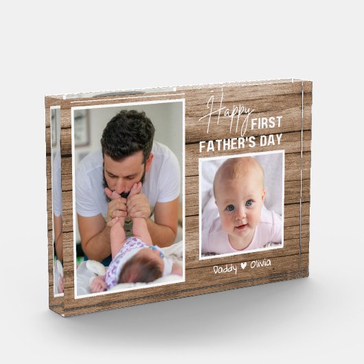 Happy First Vaderdag New Pap Wood 2 Foto (Links)