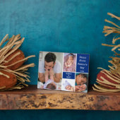 Happy First Vaderdag Nieuwe Papa 4 Fotocollage Fotoplaat (Zijkant)