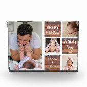 Happy First Vaderdag Pallet Wood 4 Photo Block Fotoblokken (Voorkant)