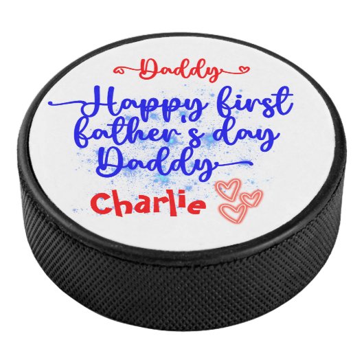 Happy First Vaderdag Papa | Hockey Puck (3/4)