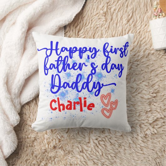 Happy First Vaderdag Papa | Kussen (Deken)